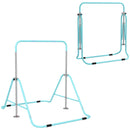 Sbarra Ginnastica Artistica per Bambini 3+ Anni 154x106,2x88,5-128,5A cm con Altezze Regolabili in 5 Posizioni in Acciaio Verde      