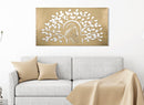 Pannello Maternity Oro 120x2x64 cm in Ferro MDF e Specchio Oro