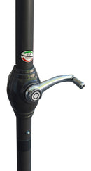 Ombrellone da Giardino 2,3x1,3 m Palo Ø38 mm Mezzaluna Telo in Polietilene Ecrù