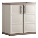 Armadio da Esterno 2 Ripiani 89x54x93H cm in Plastica Keter Excellence XL Basso Beige/Tortora