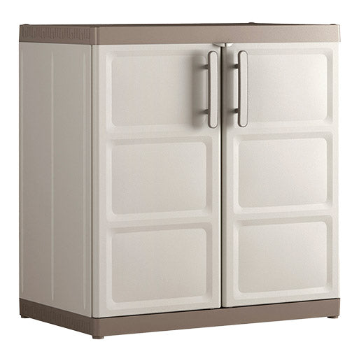 Keter Excellence XL Kleiderschrank 2 Regale 89x54x93 cm Niedrig Beige und Taupe acquista