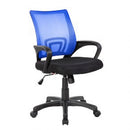 Sedia Operativa da Ufficio St. Louis con Braccioli 54x59x90-100 cm in Rete Tecnica e Tessuto Blu e Nero      