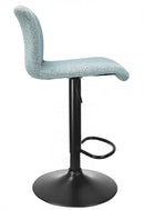 Set 2 Sgabelli Bar 41x46x86/107 cm in Poliestere Rafael Nero-Acquamarina