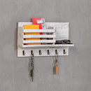 Mensolina Appendichiavi in Legno 40x8x23 cm Docks Bianco