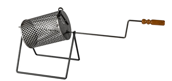 sconto Padella per Castagne Girevole 85xØ18 cm con Supporto Rialzato in Acciaio