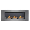 Camino a Bioetanolo da Parete 136x54 cm Inox e Nero 