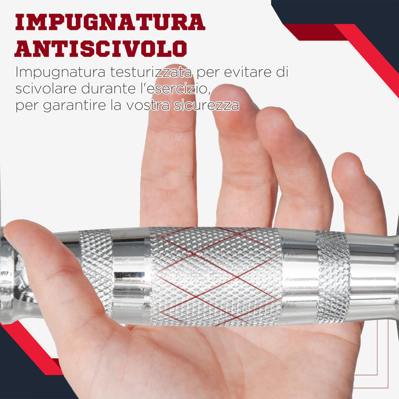 Set di 2 Manubri Esagonali da 6 kg con Presa Antiscivolo e Rivestimento in Gomma Nero   