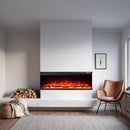 Camino Elettrico Da Parete A Incasso 3 Lati 101,6x20x44 cm Boston Nero      