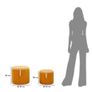 Puff con Contenitore Bolzano Senape Set 2 Pz Ø38x38 cm - Ø32x28 cm in MDF e Spugna e Poliestere Giallo      