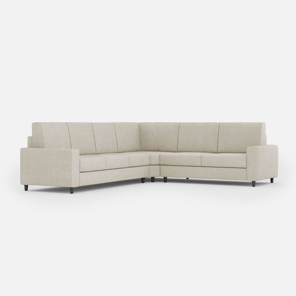 Divano Angolare 6 Posti 286x246x85 cm Sakar in Tessuto Latte prezzo