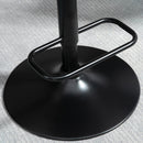 Set 2 Sgabelli da Bar 47,5x50x93,5-116 cm Seduta  in Lino Poliestere Nero e Noce
