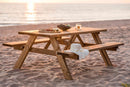 Tavolo con Panche da Campeggio Picnic 177x153x74A cm Picnic Oasi inclusive in Legno di Pino Impregnato Marrone  