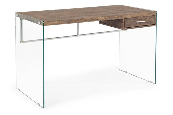 online Suami Brown Oak Schreibtisch 1 Schublade 122x60 in Holz