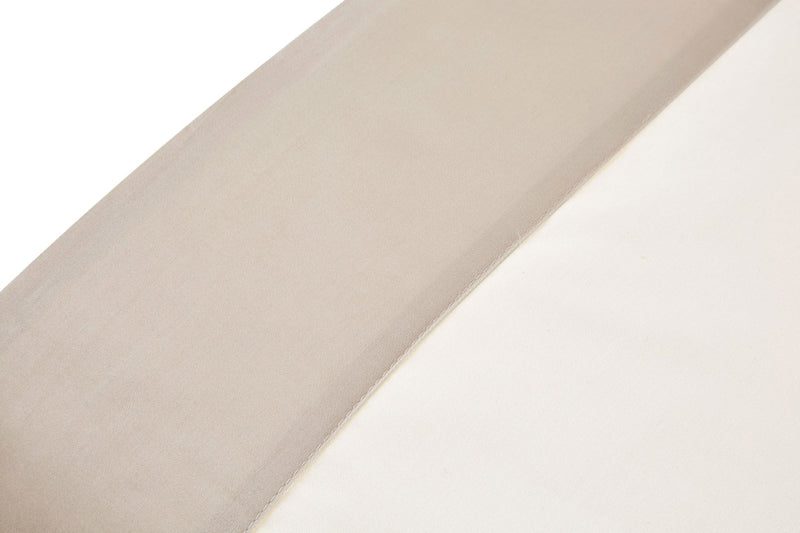 Set Lenzuola Sopra Sotto e Federe Bordi in Raso Garrini Eveline Avorio/Sabbia Varie Misure