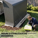 Garage Moto per Esterno Portaoggetti 3x3 m con Porta e Prese d'Aria Avvolgibili in PE Impermeabile Grigio Scuro      
