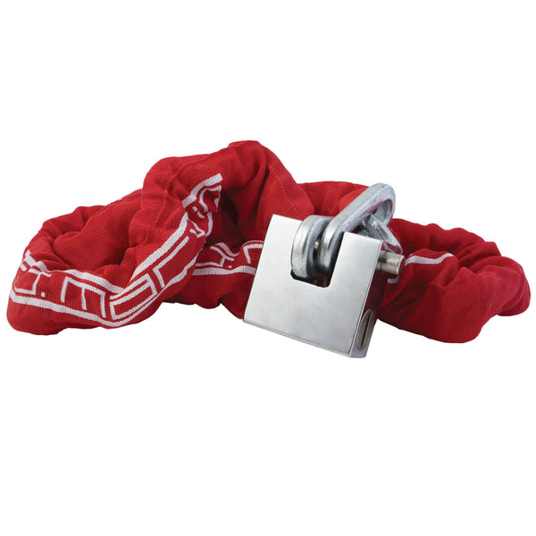 Anti-Diebstahl-Kit Vorhängeschloss und Kette 170 cm aus Stahl für Motorrad Scooter TJ Marvin Z029 Rot prezzo