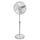 Ventilatore a Piantana 4 Pale Ø 40 cm 50W in Acciaio Laminato e Alluminio Argento      