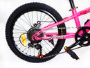 Bicicletta Mountain Bike MTB Ragazza 20" 7V in Acciaio Fucsia Fluo