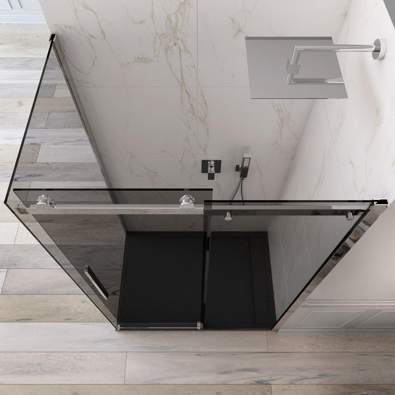 Box Doccia angolare 150x75 cm 1 anta Scorrevole in Cristallo Fumè 8mm H195 Bonussi elise Seconda Scelta