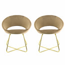 Set 2 Sedie Vintage 58x64x83 cm in Tessuto Effetto Velluto Greta Tortora