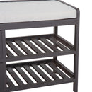 Panca Contenitore da Ingresso con Cassetti e Ripiani in Legno Grigio 69x34x48 cm 