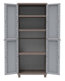 Armadio Modulare da Esterno 68x37,5x170 cm 2 Ante 3 Ripiani in Polipropilene Jrattan Tortora e Grigio