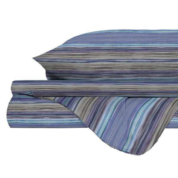 sconto Copripiumino con Stampa sul Sacco e Federe Linea River Rio Blue Varie Misure