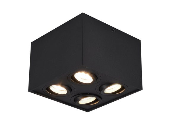 sconto Plafoniera da Interno Attacco GU10 in Metallo Nero Opaco