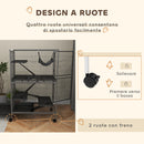 Gabbia per Roditori 80x52x128 cm con 4 Ingressi a Livelli Multipli in Metallo e PP Grigio  