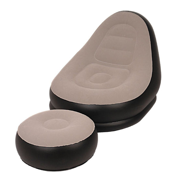 Beflockter aufblasbarer Sessel Pouf 125x100x85cm Jilong Deluxe Lounge Beige und Braun prezzo