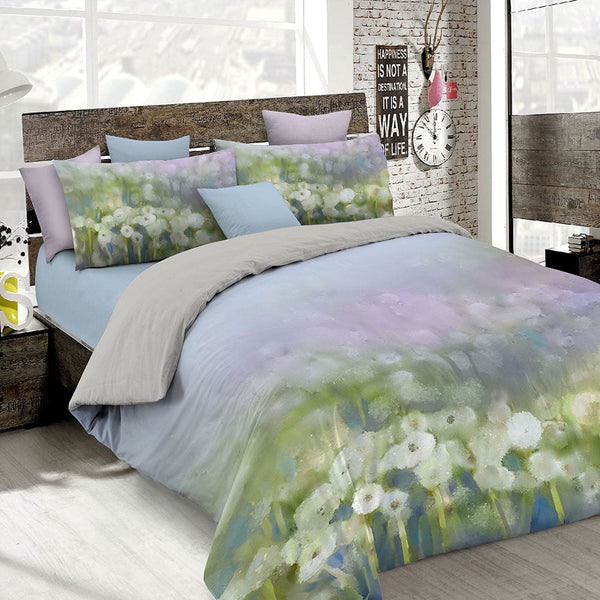 online Bettbezug mit Aufdruck auf der Doppeltasche und den Kissenbezügen