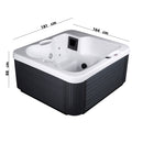 Vasca Monoblocco Cleopatra per 3 Persone 181x164x88 cm in Acrilico Color Legno      