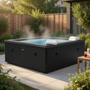 Piscina Spa Vasca Semi-Rigida 180x180x70 cm 6 Posti Riscaldamento Integrato Struttura in Schiuma NetSpa Celestia Nero Carbone