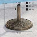 Base per Ombrellone Ø46x33 cm da 12 kg in Resina Metallo e Cemento Bronzo    