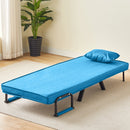 Poltrona Letto Reclinabile Chaise Lounge con Seduta Imbottita Convertibile Blu