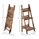 Scaffale Portapiante Pieghevole da Giardino 40x37x93 cm in Legno di Abete
