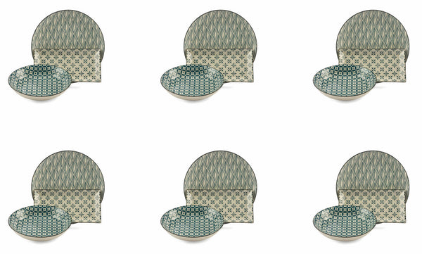 Villa d'Este Grey Mood Tafelservice aus Steinzeug 18-teilig online