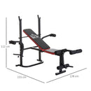 Panca Fitness per Addominali 128x155x112 cm in Acciaio Nero