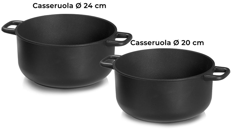 Batteria di Pentole 9 Pezzi in Alluminio Pressofuso Antiaderente Olympia Supreme