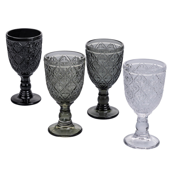 Set 4 Marrakech Stones Gläser in Villa d'Este Home Tivoli Grey Glass prezzo