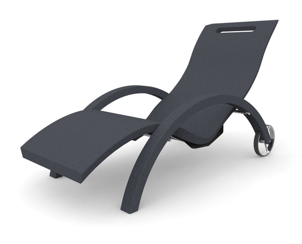 Lettino Chaise Longue da Esterno Giardino Inclinabile con Ruote Arkema Serendipity Grigio Antracite sconto