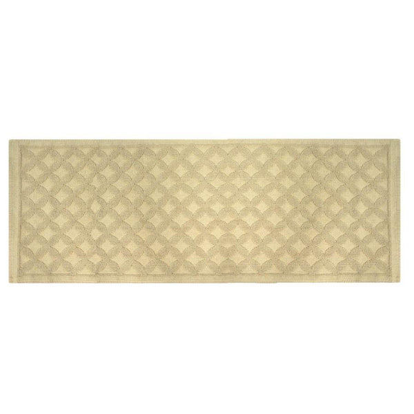 Tappeto Bagno Design Rombi 50x150 cm in Cotone Crema sconto