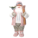 Babbo natale in tessuto rosa cm xh60