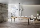 Tavolo Allungabile 140-400x90x77 cm Karamay Quercia Natura Telaio Antracite 