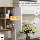 Credenza da Cucina 98x39x180 cm in Legno Truciolare Bianco e Legno