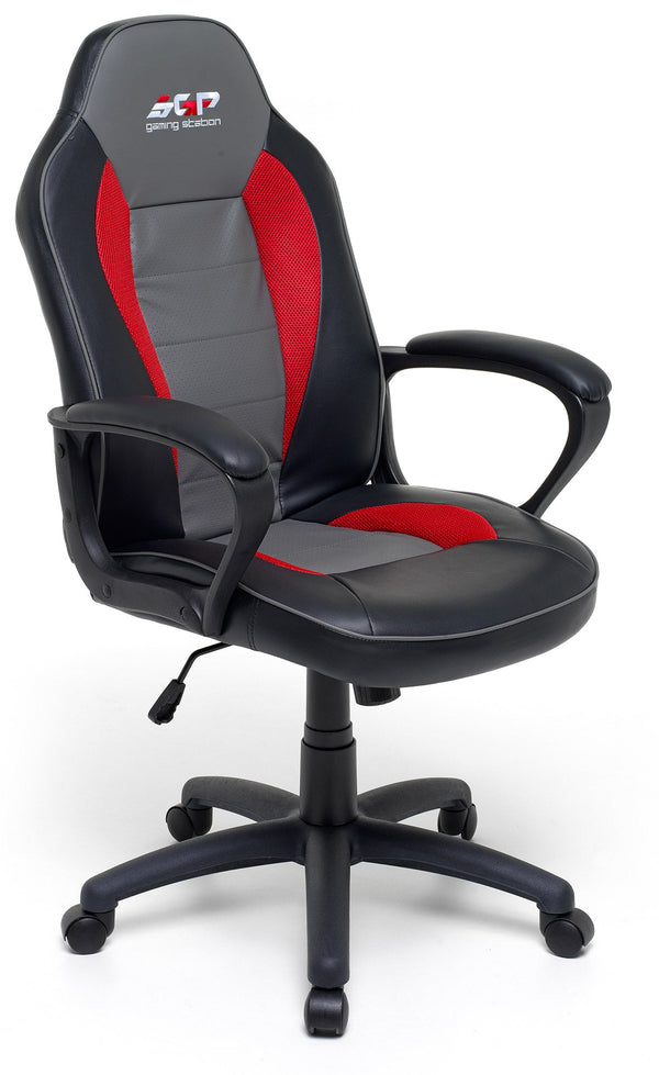acquista Ergonomischer Gaming-Stuhl 62 x 57 x 112 cm in schwarzem und rotem Kunstleder