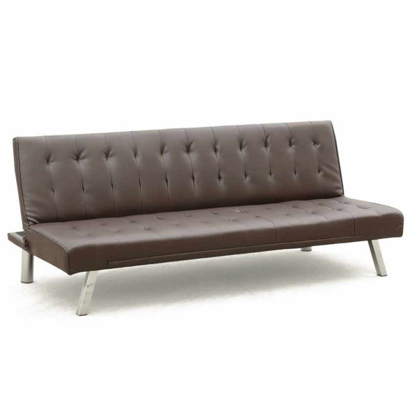 sconto Schlafsofa 175 x 80 x 73 cm in braunem Kunstleder