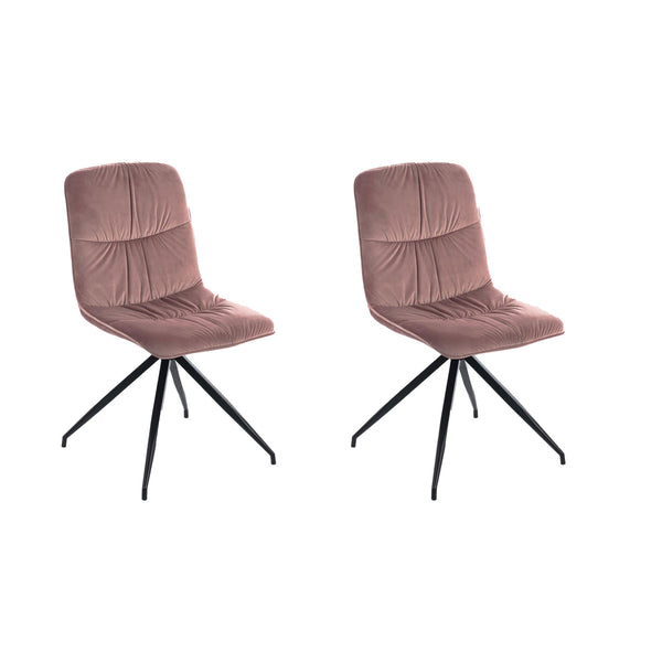 Set 2 Sedie 43x38xH86,5 cm in Microfibra Effetto Velluto Alba Rosa antico acquista