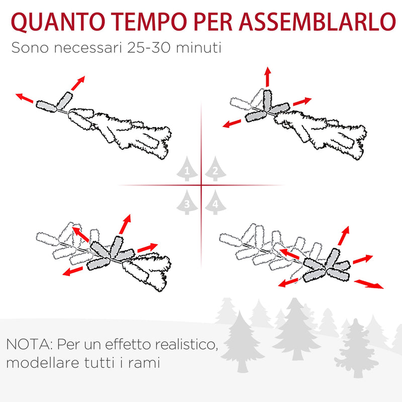 Albero di Natale Artificiale Innevato 195 cm 570 Rami Verde