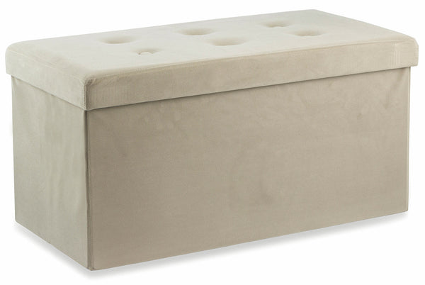 Trunk Chest Pouf Container aus beigefarbenem Soriani-Samt acquista